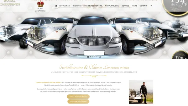 Website Screenshot: Royal Limousinen Stretchlimousinen & Oldtimer mieten - Limousine mieten Oldtimer mieten - Wien, Niederösterreich, Bgld - Date: 2023-06-26 10:26:41