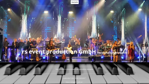 Website Screenshot: rs event production GmbH - rs event production GmbH - Startseite - Date: 2023-06-26 10:20:23
