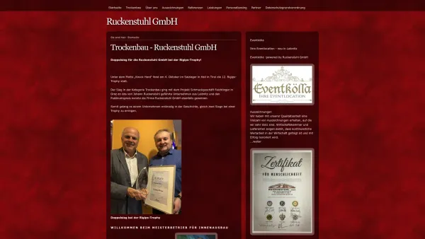 Website Screenshot: Ruckenstuhl GmbH - Trockenbau - Ruckenstuhl GmbH - Date: 2023-06-26 10:20:23