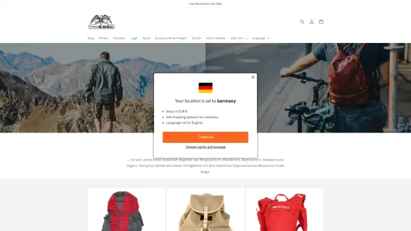 Website Screenshot: Georg Essl Rucksäcke Schultaschen und Taschen Online-Shop - Essl Rucksäcke – essl-rucksack - Date: 2023-06-15 16:02:34