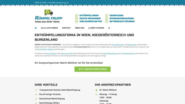 Website Screenshot: Rümpeltrupp - Rümpeltrupp - Ihre Entrümpelungsfirma in Wien & Umgebung - Date: 2023-06-26 10:26:41