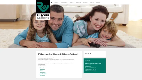 Website Screenshot: Rüscher Söhne Bau GmbH & Co KG - Rüscher & Söhne, Feldkirch / Vorarlberg: Bauträger, Wohnungen, Bauprojekte, Immobilien - Home - Date: 2023-06-15 16:02:34