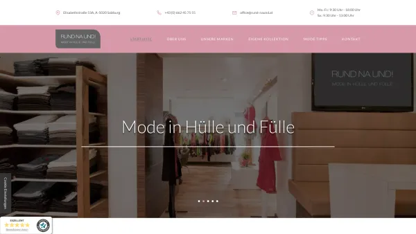 Website Screenshot: Rund na und! - Mode für Damen in großen Größen in Salzburg | Rund na und! - Date: 2023-06-26 10:20:26