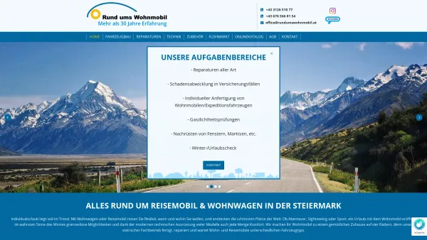 Website Screenshot: Rund ums Wohnmobil - Reisemobil und Wohnwagen in der Steiermark - Date: 2023-06-26 10:20:26