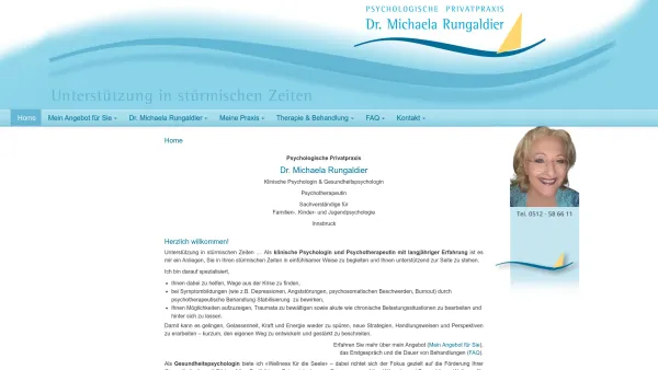 Website Screenshot: Dr. Michaela Rungaldier, Psychologische Privatpraxis, Klinische Psychologin & Gesundheitspsychologin - Dr. Michaela Rungaldier, Psychologin & Psychotherapeutin in Innsbruck - Date: 2023-06-26 10:20:26