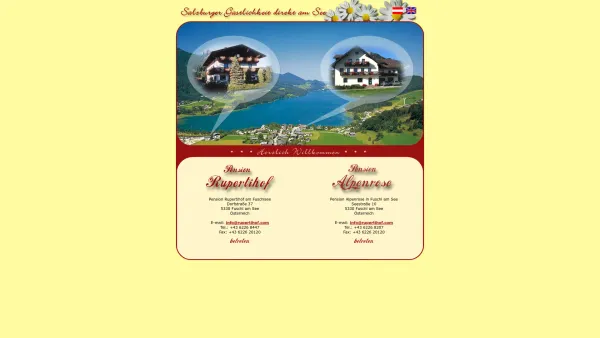 Website Screenshot: Pension Alpenrose - Pension am Fuschlsee Rupertihof & Alpenrose - Fuschl am See - Date: 2023-06-14 10:44:54