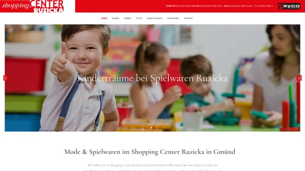 Website Screenshot: Shopping Center Ruzicka - Shopping Center Ruzicka in Gmünd - Date: 2023-06-26 10:20:26