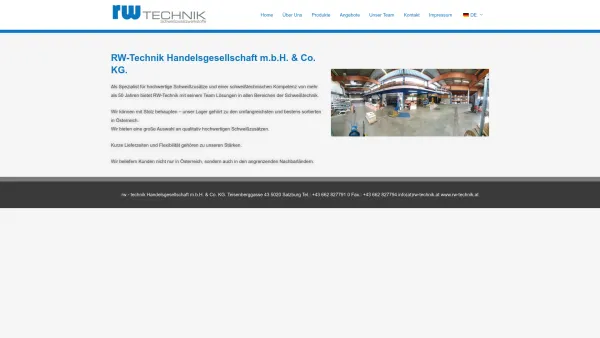 Website Screenshot: RW-TECHNIK - RW-Technik GmbH & Co KG Salzburg www.rw-technik.at RW-Technik - Date: 2023-06-26 10:20:26