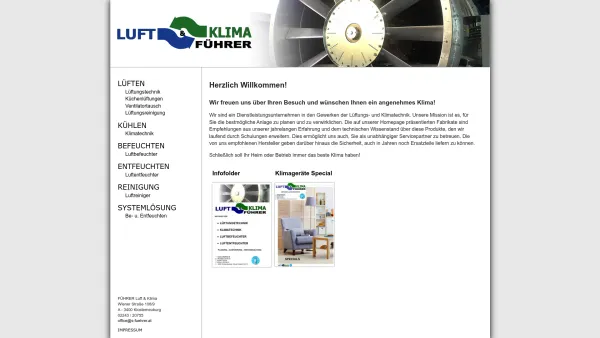 Website Screenshot: Sylvia s.Führer Ihr Lüftungs und Klimaspezialist Klosterneuburg bei Wien - Sylvia Führer - Luft & Klima - Date: 2023-06-15 16:02:34