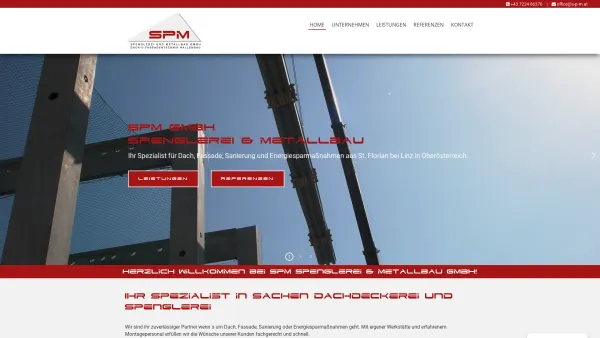 Website Screenshot: SPM Spenglerei und Metallbau GmbH - SPM Spenglerei u. Metallbau GmbH aus St. Florian bei Linz - Date: 2023-06-26 10:20:29