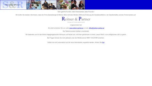 Website Screenshot: Spitzenberger & Reitner Vermögens & Finanzierungsberatungs-OEG - S & R Spitzenberger & Reitner - Date: 2023-06-26 10:20:29