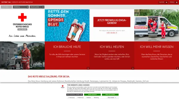 Website Screenshot: Österreichisches Rotes Kreuz Landesverband Salzburg - Home – Rotes Kreuz - Date: 2023-06-26 10:20:29