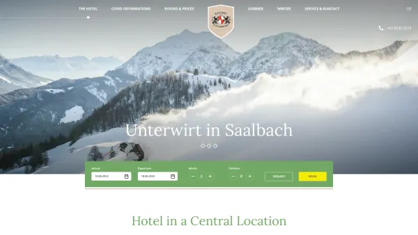Website Screenshot: Gasthof Unterwirt - Welcome! - Hotel Unterwirt in Saalbach - Date: 2023-06-26 10:20:29