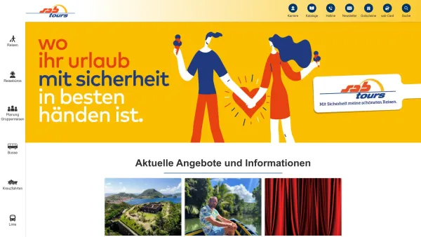 Website Screenshot: SAB-TOURS Reisebüro und Autobusbetrieb Gesellschaft mbH - sabtours - mit Sicherheit meine schönsten Reisen - Date: 2023-06-15 16:02:34