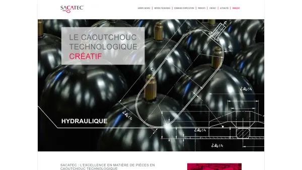 Website Screenshot: Dieter SACATEC molded rubber parts air cleaning workplaces - SACATEC - Le caoutchouc technologique haute performance - Date: 2023-06-26 10:20:29