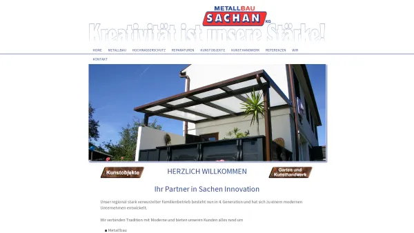 Website Screenshot: Metallbau Sachan - HERZLICH WILLKOMMEN - Date: 2023-06-26 10:20:29