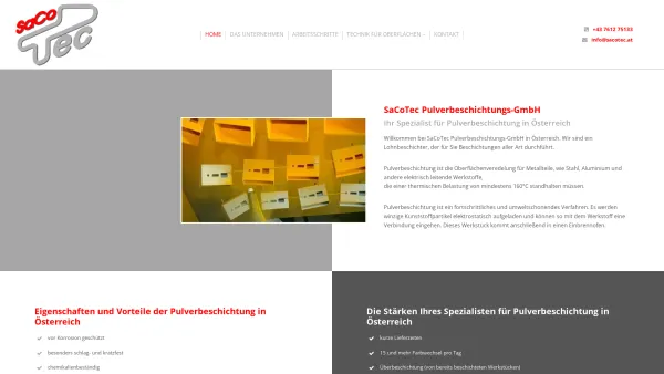 Website Screenshot: Sacotec Pulverbeschichtungs-GmbH - Pulverbeschichtung Österreich | SaCoTec Pulverbeschichtungs-GmbH in Gmunden - Date: 2023-06-26 10:20:29