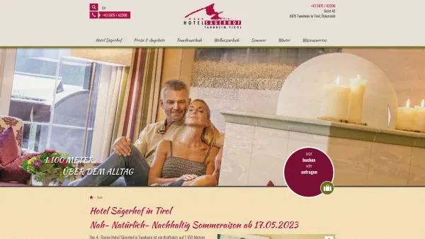 Website Screenshot: Hotel Sägerhof**** - Hotel Sägerhof im Tannheimer Tal - Tirol - Date: 2023-06-26 10:20:29