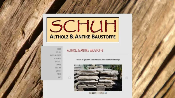 Website Screenshot: Altholz und Antike Baustoffe Ing. Georg Schuh Sägewerk und Holzhandel - Ihr Spezialist - Altholz und Antike Baustoffe - Ing. Georg Schuh - Date: 2023-06-26 10:20:29