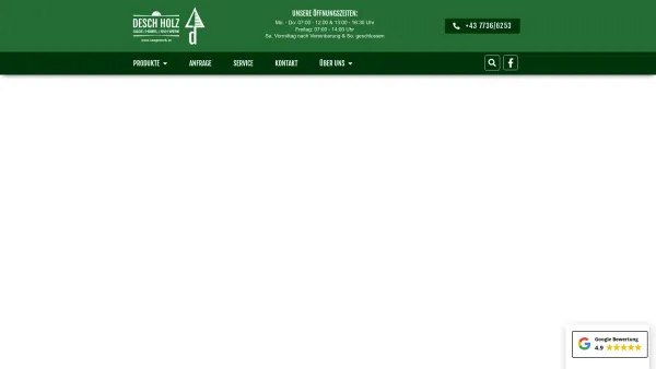 Website Screenshot: Alois Desch Ges.m.b.H. & Co KG - Säge- und Hobelwerk, Holzhandel - Desch Holz - Sägewerk, KVH, Hobelwerk in 4742 Pram - Date: 2023-06-26 10:20:29