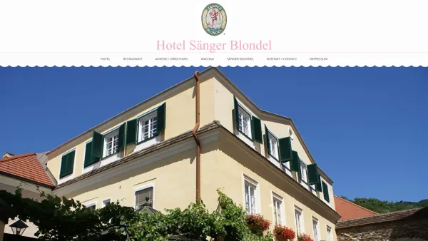 Website Screenshot: Hotel Restaurant Sänger Blondel - Hotel Sänger Blondel - Date: 2023-06-26 10:20:29