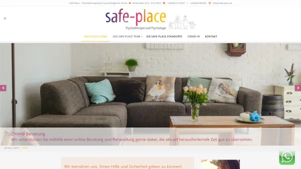Website Screenshot: Safe-Place Psychotherapie - SAFE-PLACE: Psychotherapeutisch-psychologische Praxis | Wien 1010 Seilerstätte 5 - Date: 2023-06-26 10:20:29