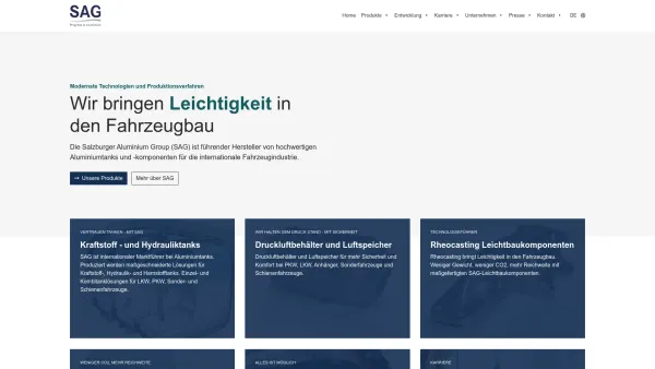Website Screenshot: Salzburger Aluminium AG - Gr. - Weltmarktführer bei Aluminium-Tanks | Seit 1992 - Date: 2023-06-26 10:20:32
