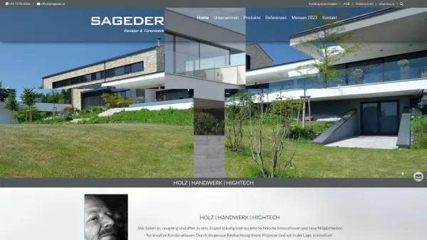 Website Screenshot: Sageder Fenster u Türenwerk GmbH - Home - SAGEDER - Permanent Innovations. Fenster und Türenwerk in OÖSAGEDER - Permanent Innovations. Fenster und Türenwerk in OÖ - Date: 2023-06-26 10:20:32