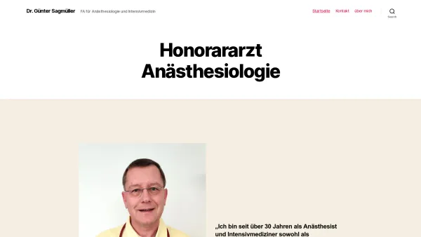 Website Screenshot: Ordination Dr. Günter Sagmüller - Dr. Günter Sagmüller – FA für Anästhesiologie und Intensivmedizin - Date: 2023-06-26 10:20:32