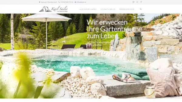 Website Screenshot: Karl Sailer Gartengestaltung, Schwimmteichbau - Gartengestaltung Naturpool & Naturstein OÖ Salzburg - Karl Sailer - Date: 2023-06-26 10:20:32