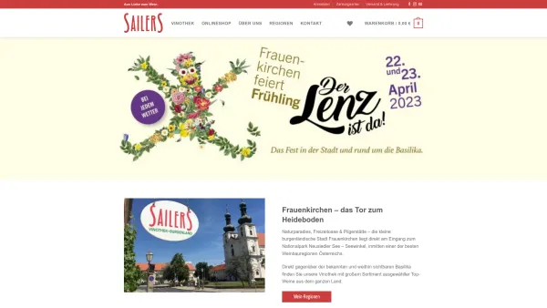 Website Screenshot: Dominik Sepp Sailers Vinothek Frauenkichen - Vinothek Burgenland - SailerS - Frauenkirchen - Date: 2023-06-14 10:44:54