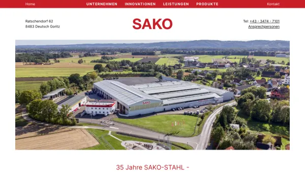 Website Screenshot: FTW-SAKO Hoch und Tiefbau Betonfertigteile SAKO Stahl SAKO Trans Stahlhandel Stahlbearbeitung Transport - SAKO Stahl - Date: 2023-06-26 10:20:32