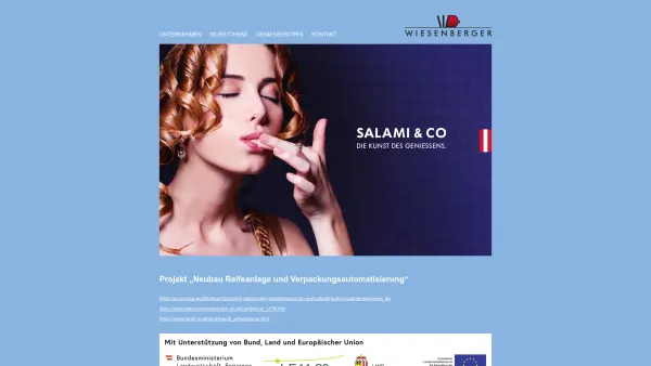 Website Screenshot: Wiesenberger GmbH & Co KG - Wiesenberger - SALAMI & CO - Die Kunst des Geniessens - Date: 2023-06-26 10:20:32