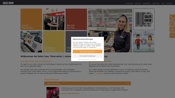 Website Screenshot: Sales Crew Verkaufsförderung GmbH. - SALES CREW | Verkaufsförderungs-Agentur Österreich - Date: 2023-06-15 16:02:34
