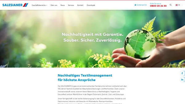 Website Screenshot: SALESIANER MIETTEX GmbH
Zweigniederlassung Klagenfurt - Together we care - SALESIANER - Date: 2023-06-14 10:46:49