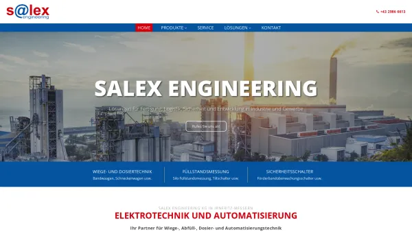 Website Screenshot: Salex engineering Alles was messbar ist können wir für Sie steuern - HOME - SALEX Engineering KG in Irnfritz-Messern - Date: 2023-06-26 10:20:32