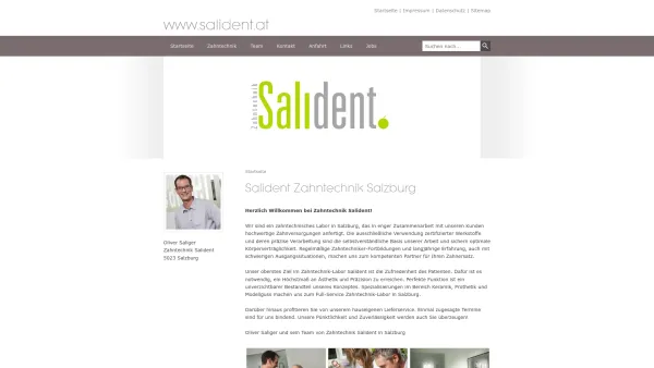 Website Screenshot: Dentallabor Salident Saliger Oliver - Zahntechnik Salident Salzburg - Date: 2023-06-26 10:20:32