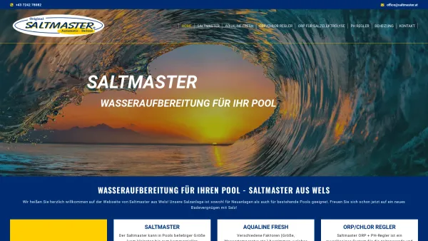 Website Screenshot: Saltmaster - Wasseraufbereitung für Ihren Pool - Saltmaster HandelsgmbH in Wels - Date: 2023-06-26 10:20:32