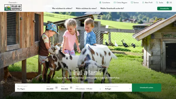Website Screenshot: Landesverein Urlaub am Bauernhof im SalzburgerLand - Es ist Sommer bei "Urlaub am Bauernhof" - Date: 2023-06-26 10:20:35