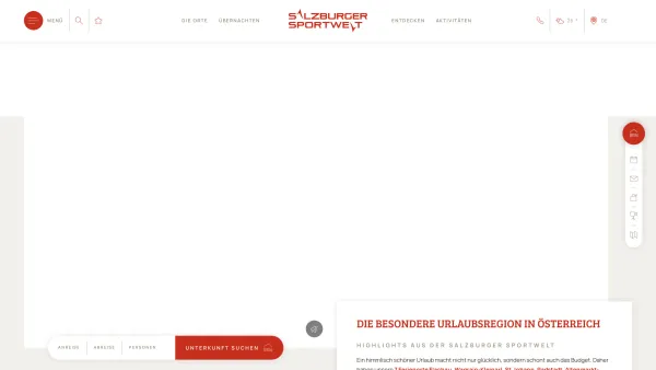 Website Screenshot: Salzburger Sportwelt - Salzburger Sportwelt | Urlaub. Berge. Und du. - Date: 2023-06-26 10:20:35