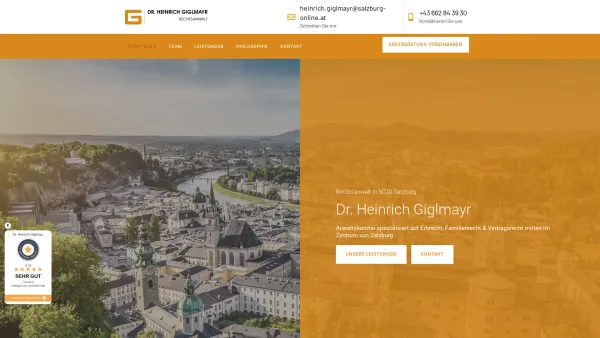 Website Screenshot: Giglmayr Heinrich Neue Seite 1 - Rechtsanwalt Dr. Heinrich Giglmayr in 5020 Salzburg - Date: 2023-06-26 10:20:35