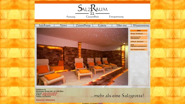 Website Screenshot: SalzRaum 22 - SalzRaum22 - Mehr als eine Salzgrotte - Date: 2023-06-26 10:20:35
