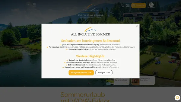 Website Screenshot: Hotel Samerhof - Hotel All in - ENJOY YOUR ALL - INCLUSIVE - 4* Familienhotel Samerhof - Date: 2023-06-26 10:26:39