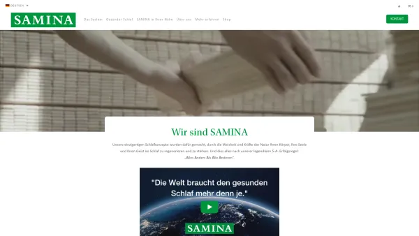 Website Screenshot: SAMINA Schlafen Sie Lebensenergie - SAMINA | Gesunder Schlaf als Therapie | 30 Jahre Knowhow - Date: 2023-06-26 10:20:35