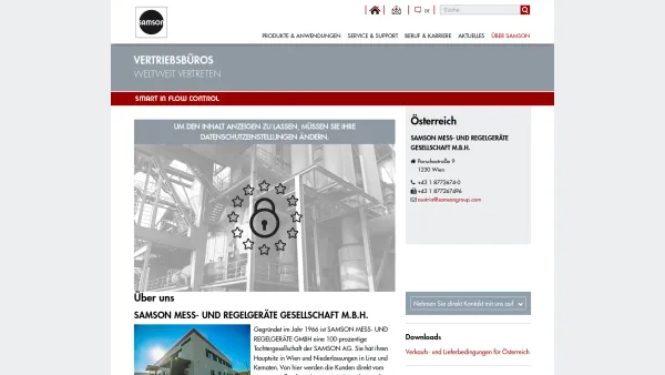 Website Screenshot: samson.at - Vertriebsbüro SAMSON MESS- UND REGELGERÄTE GESELLSCHAFT M.B.H., Österreich - Date: 2023-06-26 10:20:35