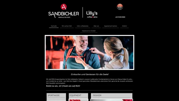 Website Screenshot: das Sporthaus Sandbichler in der Wildschönau in Tirol online Freizeittips Skiverleih Online Reservierung Unterkünfte - Sport Mode Tracht - SPORT SANDBICHLER - Date: 2023-06-26 10:20:38