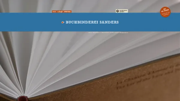 Website Screenshot: Buchbinderei Sanders - Buchbinderei Sanders Innsbruck: Willkommen - Date: 2023-06-14 10:44:57