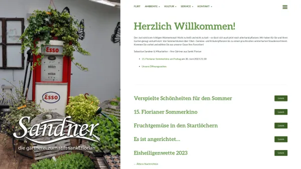Website Screenshot: Sandner Die Gärtnerei zum Stift Sankt Florian - Sandner | Die Gärtnerei zum Stift Sankt Florian - Date: 2023-06-26 10:20:38