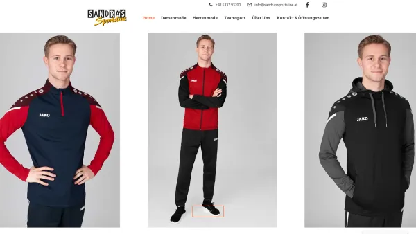Website Screenshot: SANDRA'S Sportsline e.U. - Trendige Mode, Sportbekleidung & Teamsport-Ausstattung - Date: 2023-06-26 10:26:41