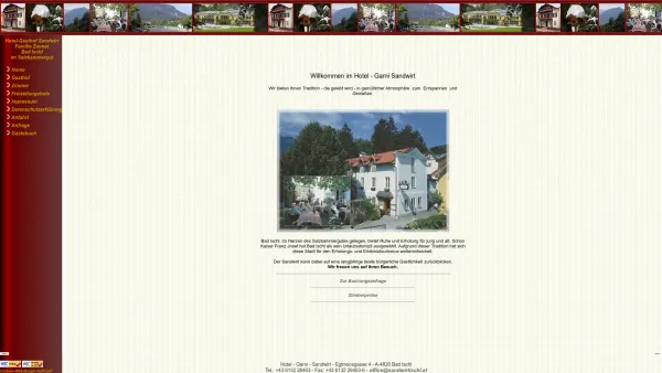 Website Screenshot: Hotel-Gasthof Sandwirt - Willkommen im Hotel-Gasthof Sandwirt - Date: 2023-06-26 10:20:38